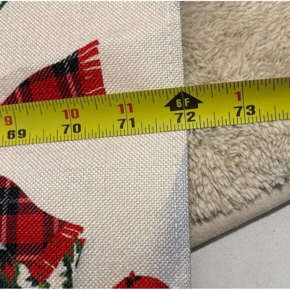 Red & White Snowman Christmas Table Runner Snow & Pine Trees 13" X 72" - Picture 4 of 4